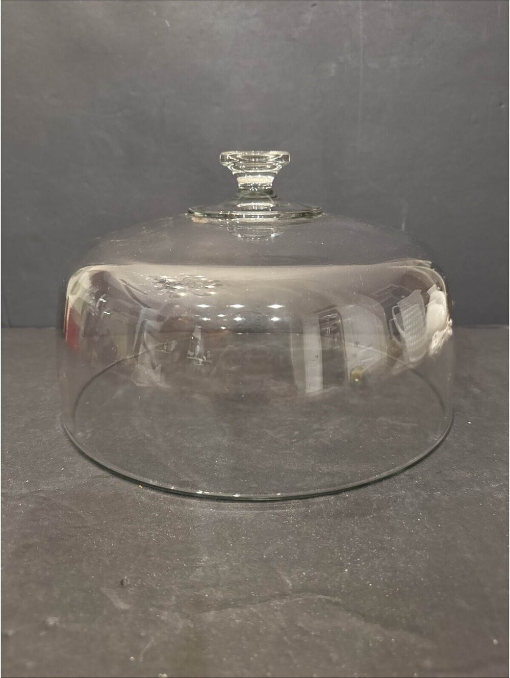 Clear Glass Replacement Dome Cover For Cake Plate 10” Glass Knob 11 3/8” W  7” H